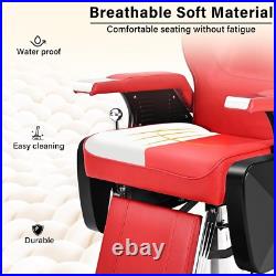 Barber Chair Heavy Duty Reclining Hydraulic Professional for Salon / Barbershop