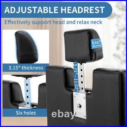 Barber Reclining Chair with Headrest Heavy Duty Hydraulic Pump Height Black