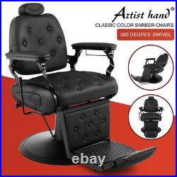 Black All Purpose Heavy Duty Recline Barber Chair Hydraulic Beauty Salon