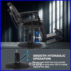 Black All Purpose Heavy Duty Recline Barber Chair Hydraulic Beauty Salon