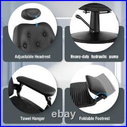 Black All Purpose Heavy Duty Recline Barber Chair Hydraulic Beauty Salon