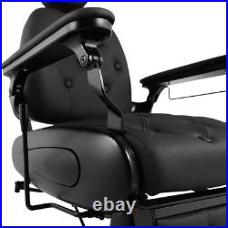 Black All Purpose Heavy Duty Recline Barber Chair Hydraulic Beauty Salon