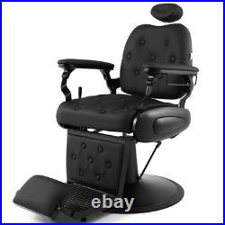 Black All Purpose Heavy Duty Recline Barber Chair Hydraulic Beauty Salon