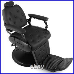 Black All Purpose Heavy Duty Recline Barber Chair Hydraulic Beauty Salon