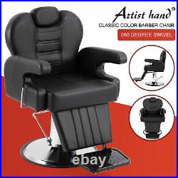 Black All Purpose Heavy Duty Recline Barber Chair Hydraulic Salon Beauty Stylist