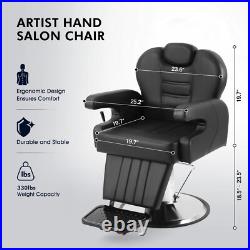 Black All Purpose Heavy Duty Recline Barber Chair Hydraulic Salon Beauty Stylist Black All Purpose Heavy Duty Recline Barber Chair Hydraulic Salon Beauty Stylist