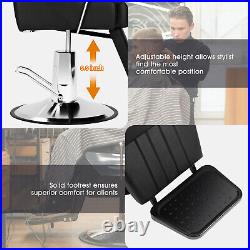 Black All Purpose Heavy Duty Recline Barber Chair Hydraulic Salon Beauty Stylist