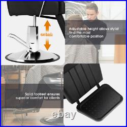 Black All Purpose Heavy Duty Recline Barber Chair Hydraulic Salon Beauty Stylist