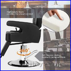 Black All Purpose Heavy Duty Recline Barber Chair Hydraulic Salon Beauty Stylist