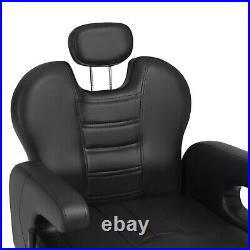 Black All Purpose Heavy Duty Recline Barber Chair Hydraulic Salon Beauty Stylist