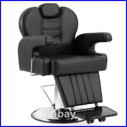 Black All Purpose Heavy Duty Recline Barber Chair Hydraulic Salon Beauty Stylist