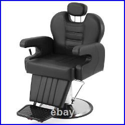 Black All Purpose Heavy Duty Recline Barber Chair Hydraulic Salon Beauty Stylist