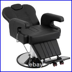 Black All Purpose Heavy Duty Recline Barber Chair Hydraulic Salon Beauty Stylist