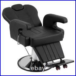 Black All Purpose Heavy Duty Recline Barber Chair Hydraulic Salon Beauty Stylist