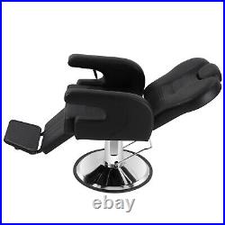 Black All Purpose Heavy Duty Recline Barber Chair Hydraulic Salon Beauty Stylist