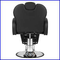 Black All Purpose Heavy Duty Recline Barber Chair Hydraulic Salon Beauty Stylist