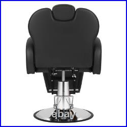 Black All Purpose Heavy Duty Recline Barber Chair Hydraulic Salon Beauty Stylist