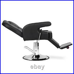 Black All Purpose Heavy Duty Recline Barber Chair Hydraulic Salon Beauty Stylist