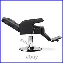 Black All Purpose Heavy Duty Recline Barber Chair Hydraulic Salon Beauty Stylist