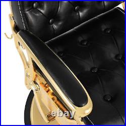 Black+Gold Heavy Duty Hydraulic Barber Chair All Purpose SalonSpa Beauty Styling