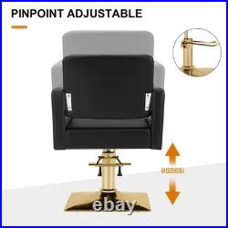 Black+Gold Heavy Duty Hydraulic Barber Chair Hair Styling Salon