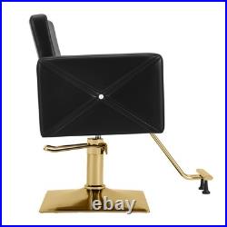 Black+Gold Heavy Duty Hydraulic Barber Chair Hair Styling Salon