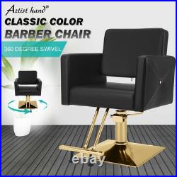 Black+Gold Heavy Duty Hydraulic Barber Chair Hair Styling Salon