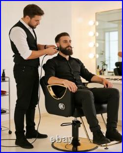 Black+Gold Heavy Duty Hydraulic Recline Barber Chair Beauty Salon
