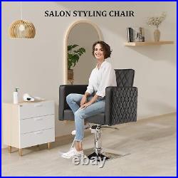 Black Hair Salon Chair Heavy Duty Hydraulic Barber Chair Hair Styling Chair Spa