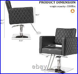 Black Hair Salon Chair Heavy Duty Hydraulic Barber Chair Hair Styling Chair Spa