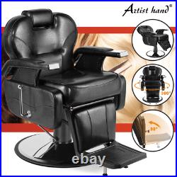 Black Heavy Duty All Purpose Reclining Hydraulic Barber Chairs Salon Spa Beauty