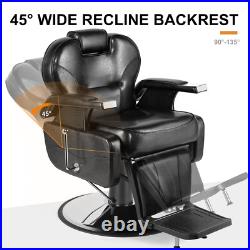 Black Heavy Duty All Purpose Reclining Hydraulic Barber Chairs Salon Spa Beauty