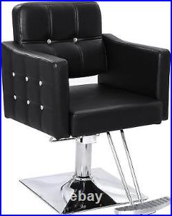 Black Heavy Duty Barber Chair Hydraulic Salon Chair Beauty Tattoo Spa Equipment
