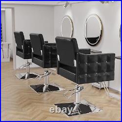 Black Heavy Duty Barber Chair Hydraulic Salon Chair Beauty Tattoo Spa Equipment
