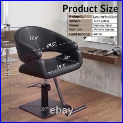 Black Heavy Duty Hydraulic Barber Chair Beauty Salon Styling