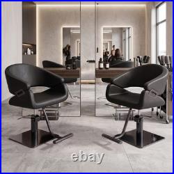 Black Heavy Duty Hydraulic Barber Chair Beauty Salon Styling