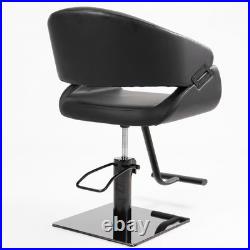 Black Heavy Duty Hydraulic Barber Chair Beauty Salon Styling
