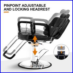 Black Heavy Duty Hydraulic Recline Barber Chair Tattoo Chair Salon Black Heavy Duty Hydraulic Recline Barber Chair Tattoo Chair Salon