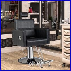 Black Heavy Duty Hydraulic Reclining Barber Chair Beauty Salon Tattoo Equipment Black Heavy Duty Hydraulic Reclining Barber Chair Beauty Salon Tattoo Equipment