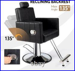 Black Heavy Duty Hydraulic Reclining Barber Chair Beauty Salon Tattoo Equipment Black Heavy Duty Hydraulic Reclining Barber Chair Beauty Salon Tattoo Equipment