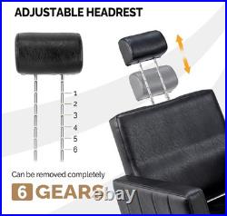 Black Heavy Duty Hydraulic Reclining Barber Chair Beauty Salon Tattoo Equipment