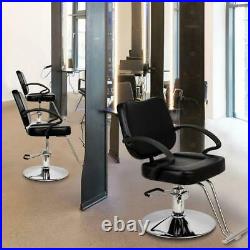 Black Heavy Duty Salon Chair Hydraulic Lift Barber Chair Hair Stylist Beauty Spa