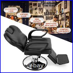 Black Hydraulic Heavy Duty Barber Chair All Purpose Recline Salon Beauty Styling