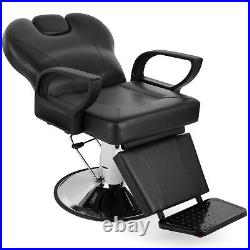 Black Hydraulic Heavy Duty Barber Chair All Purpose Recline Salon Beauty Styling