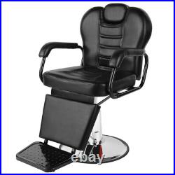 Black Recline Heavy Duty Hydraulic Barber Chair All Purpose Beauty Salon Styling