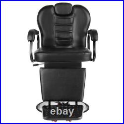 Black Recline Heavy Duty Hydraulic Barber Chair All Purpose Beauty Salon Styling