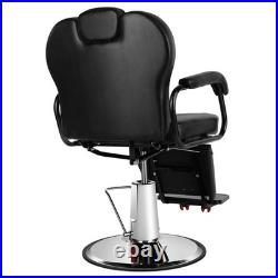 Black Recline Heavy Duty Hydraulic Barber Chair All Purpose Beauty Salon Styling