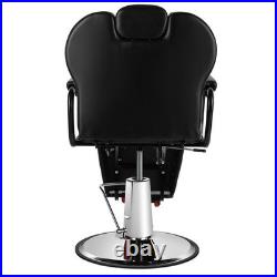Black Recline Heavy Duty Hydraulic Barber Chair All Purpose Beauty Salon Styling