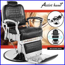 Black Recline Heavy Duty Hydraulic Barber Chair All Purpose SalonBeautyEquipment