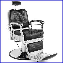 Black Recline Heavy Duty Hydraulic Barber Chair All Purpose SalonBeautyEquipment